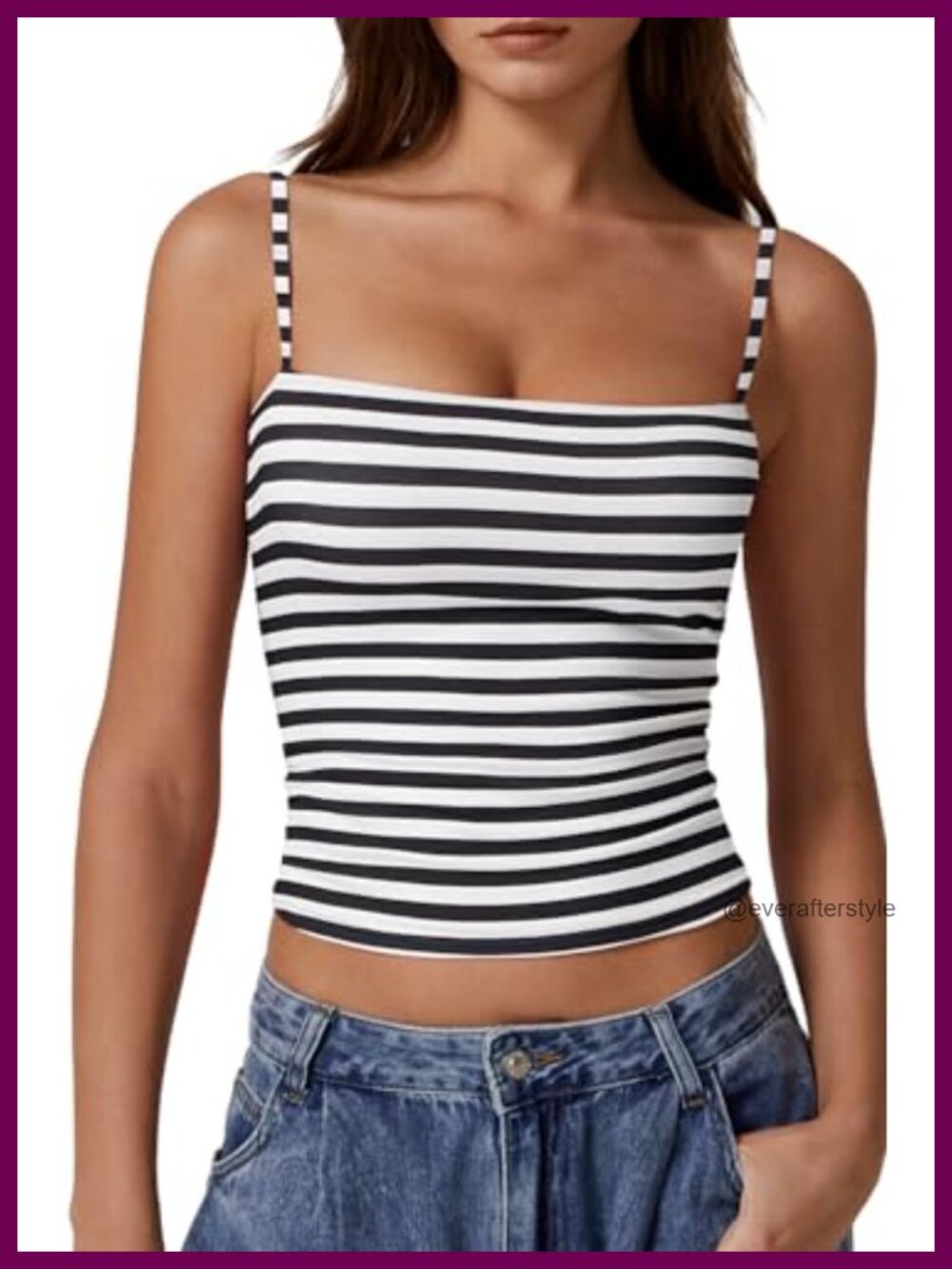 Women's Double Lined Tank Top Adjustable Spaghetti Strap Sleeveless Camisole
